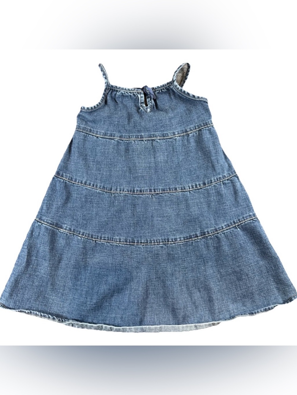 Baby Gap Toddler Girl Tiered Blue Denim Tank Dress - Size 3 / 3T